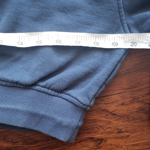 For Love & Lemons Womens Blue Josie Cropped Fleece Oversized Sweatshirt Size L - Picture 8 of 10